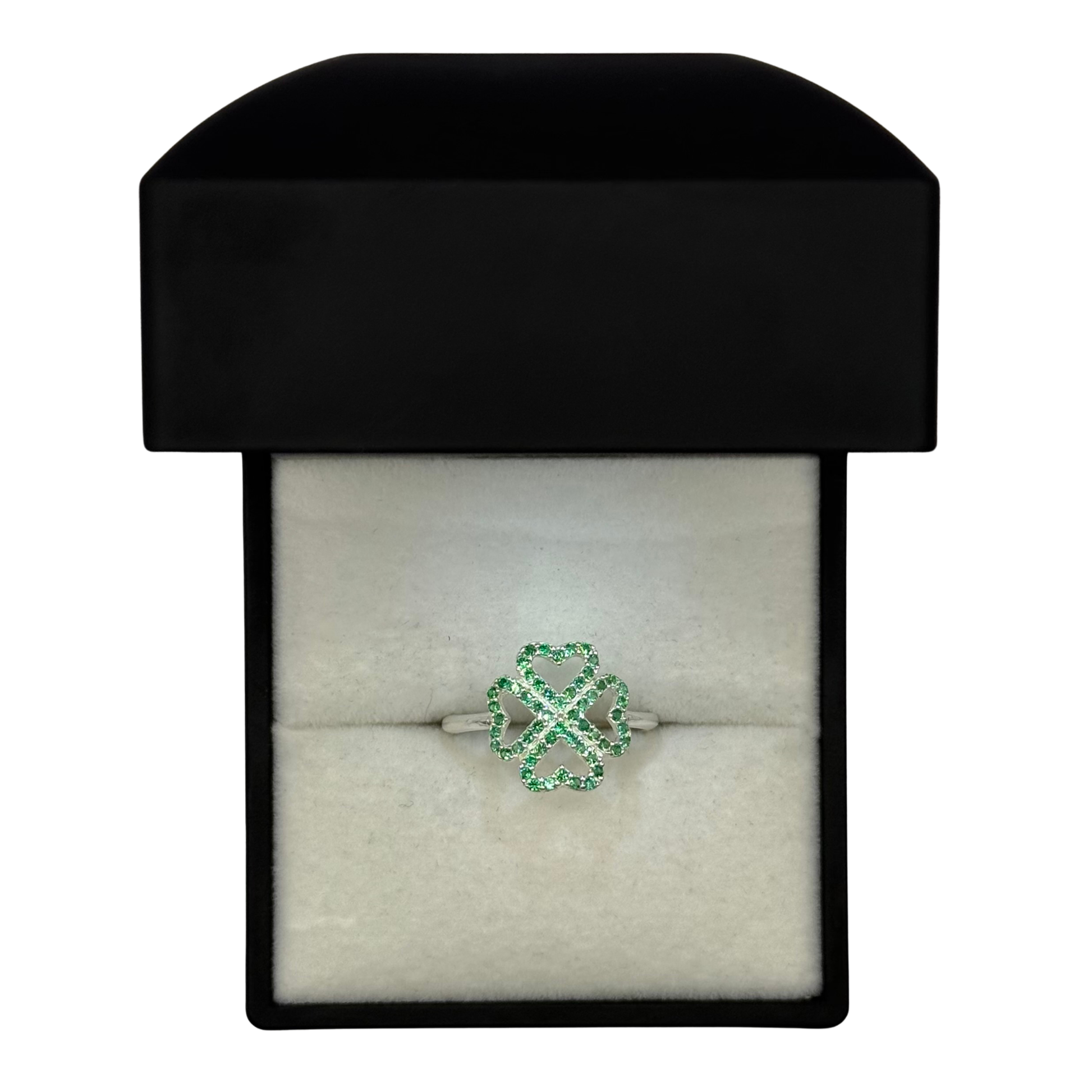 GREEN CLOVER CZ DIAMOND RING Oppulence