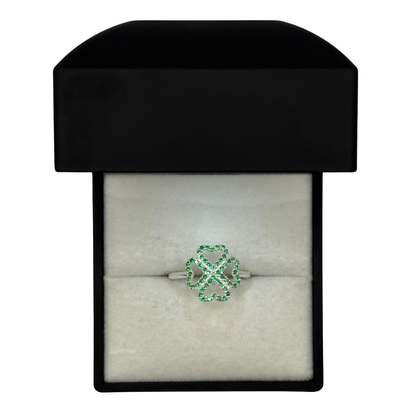 GREEN CLOVER CZ DIAMOND RING Oppulence