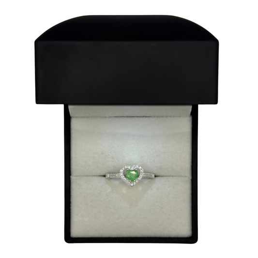 GREEN HEART CZ DIAMOND RING Oppulence