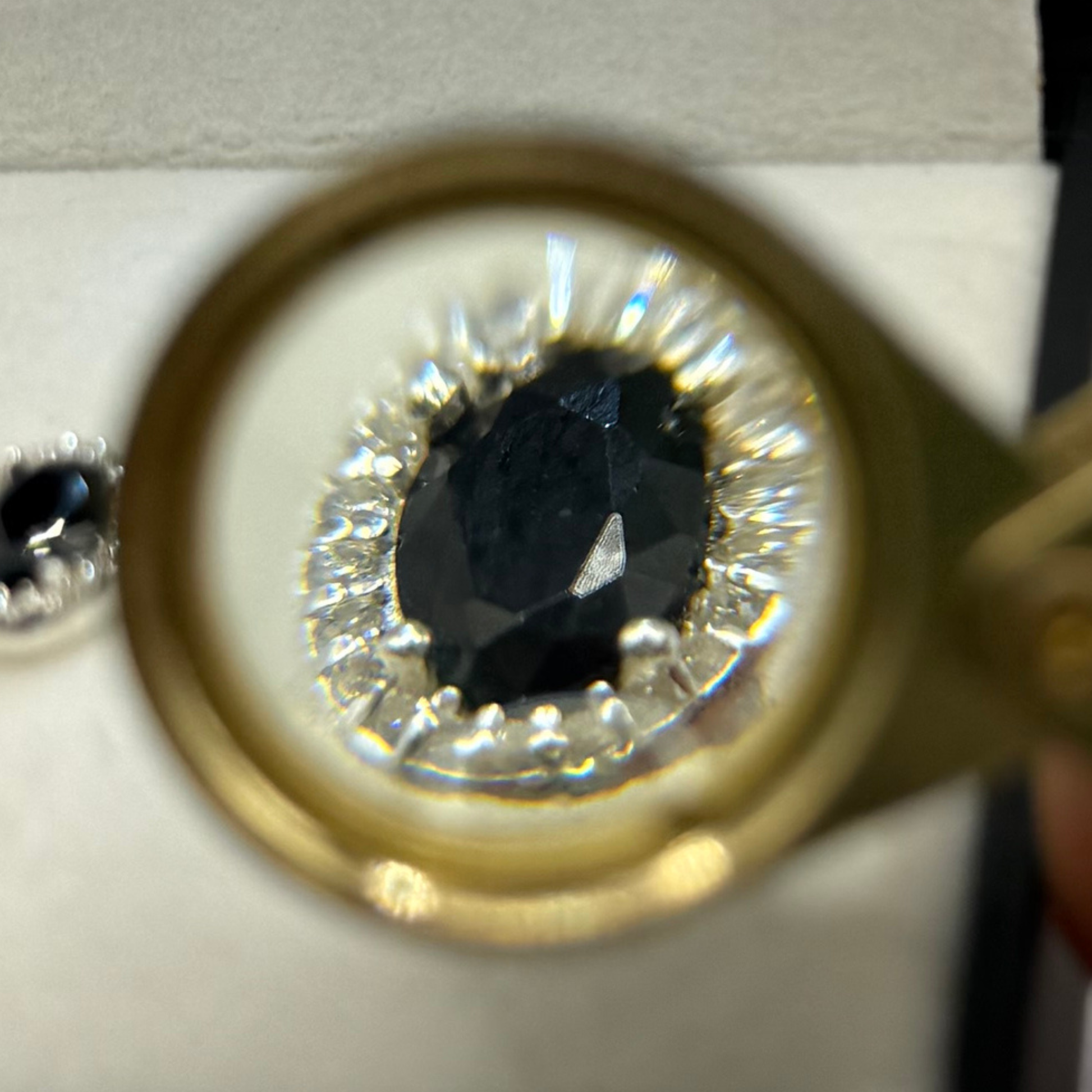 BLACK CZ DIAMOND OVAL EARRINGS Oppulence