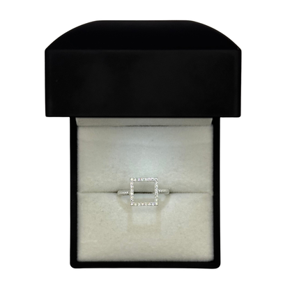 HOLLOW SQUARE CZ DIAMOND RING Oppulence