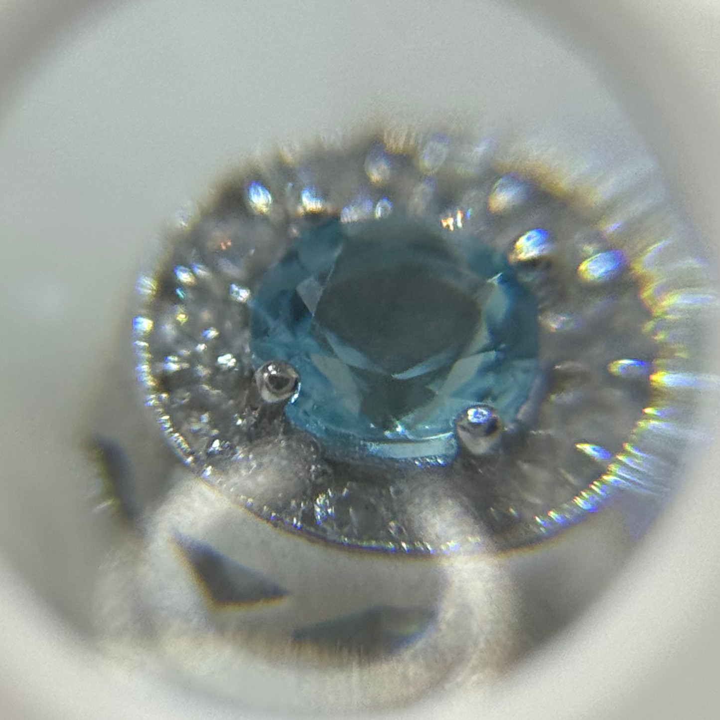 TIFFFANY BLUE CZ DIAMOND CIRCLE EARRINGS Oppulence