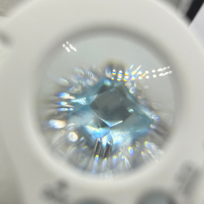 TIFFFANY BLUE CZ DIAMOND SQUARE EARRINGS Oppulence