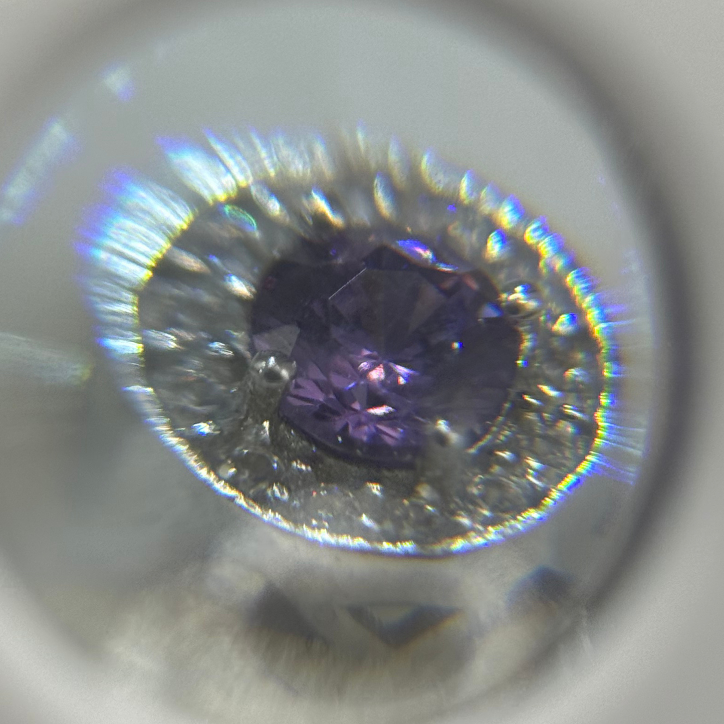 PURPLE CZ DIAMOND CIRCLE EARRINGS Oppulence