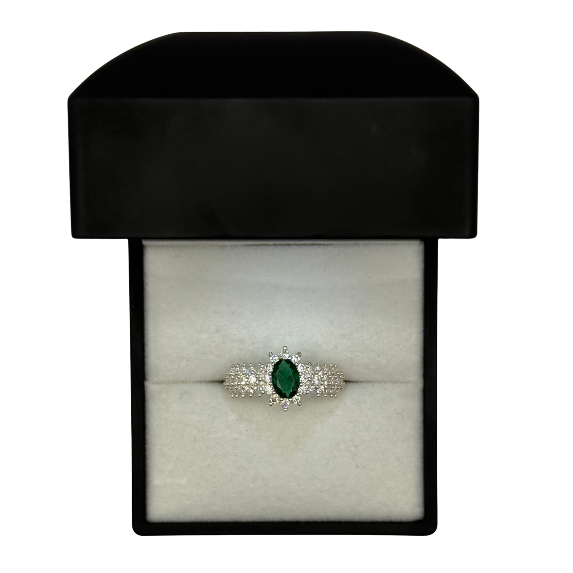 GREEN OPAL CZ DIAMOND COLLAR RING Oppulence