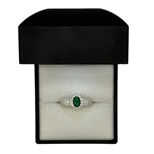 GREEN OPAL CZ DIAMOND COLLAR RING Oppulence