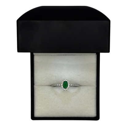 GREEN OPAL CZ DIAMOND STUDDED RING Oppulence