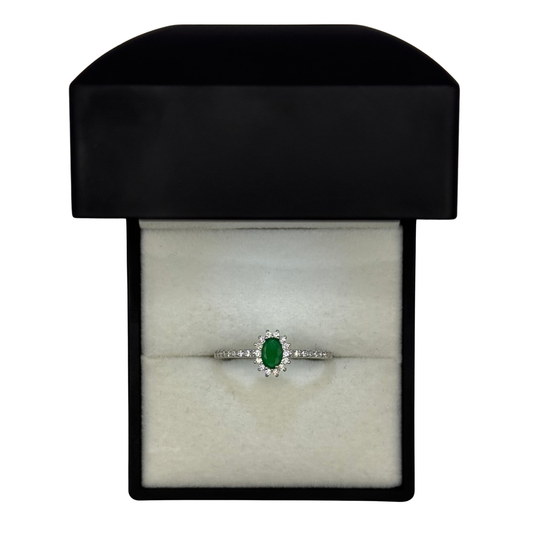 GREEN OPAL CZ DIAMOND STUDDED RING Oppulence