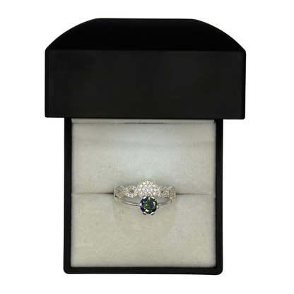 GARNET CZ DIAMOND RING Oppulence