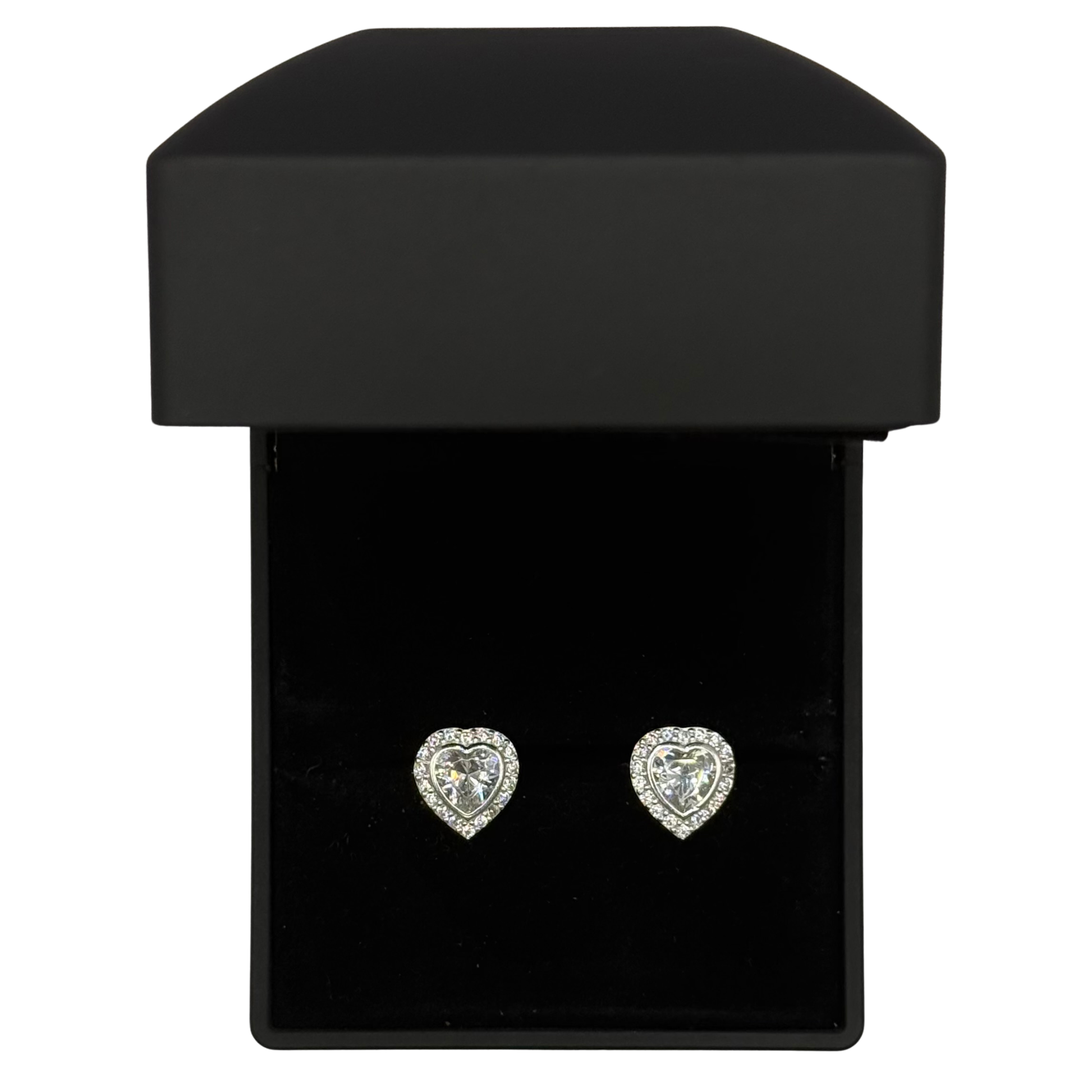 CZ DIAMOND HEART EARRINGS Oppulence