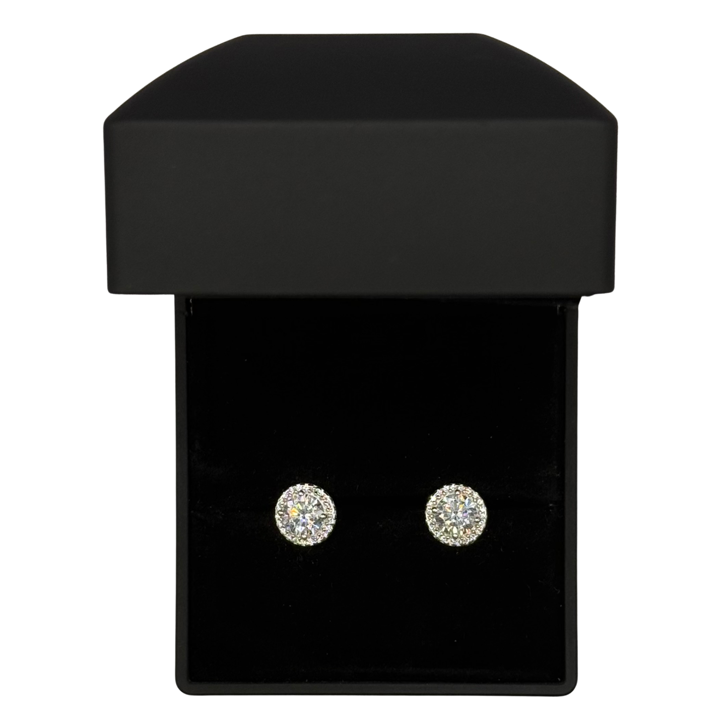 CZ DIAMOND CIRCLE CLAW EARRINGS Oppulence