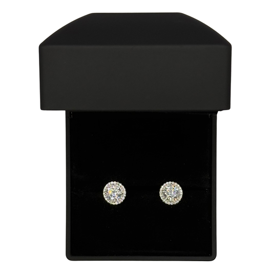 CZ DIAMOND CIRCLE CLAW EARRINGS Oppulence