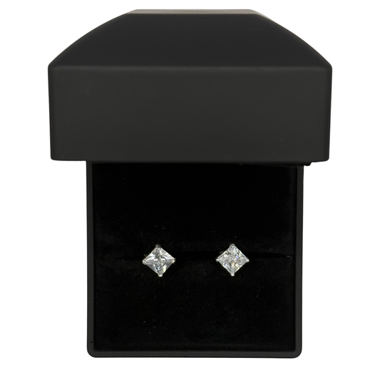 CZ SQUARE DIAMOND EARRINGS Oppulence