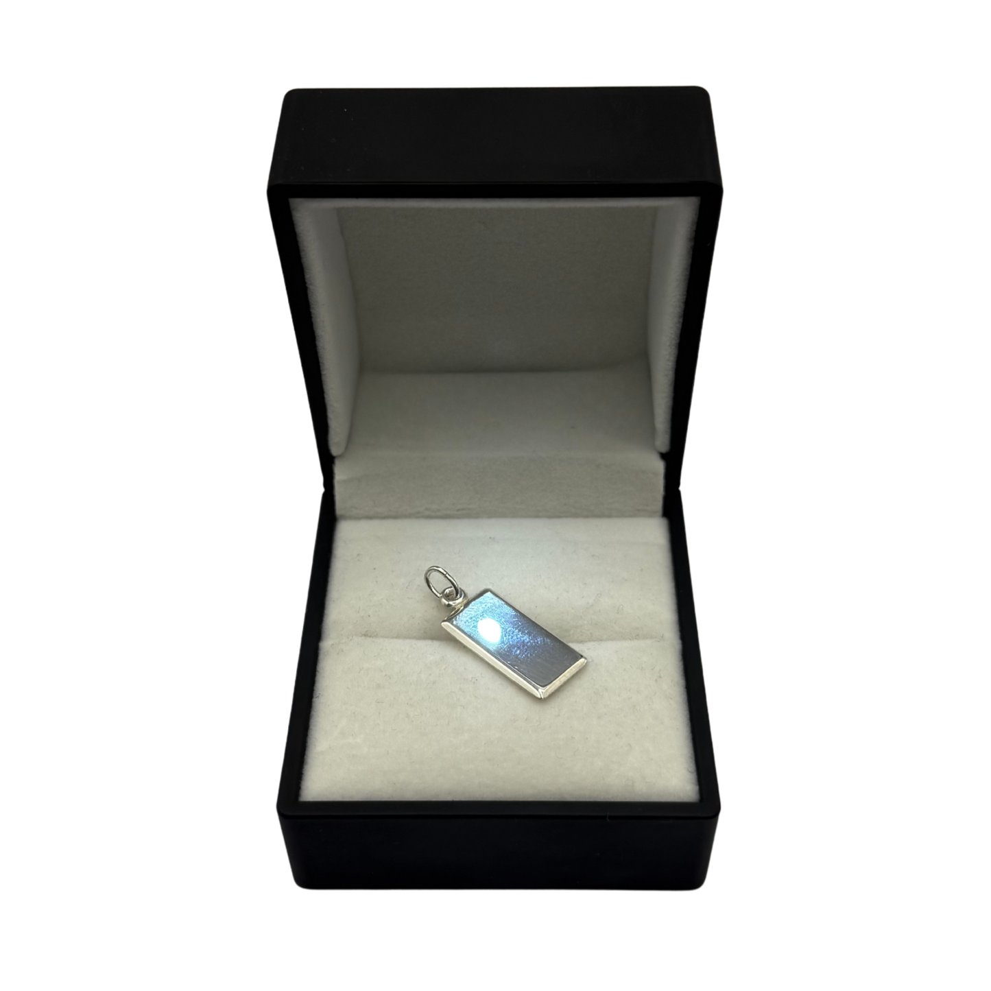 SILVER RECTANGLE DOG TAG PENDANT Oppulence