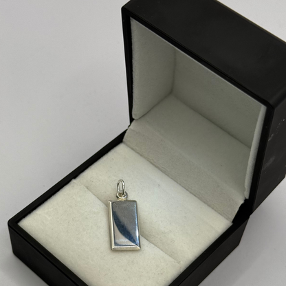 SILVER RECTANGLE DOG TAG PENDANT Oppulence