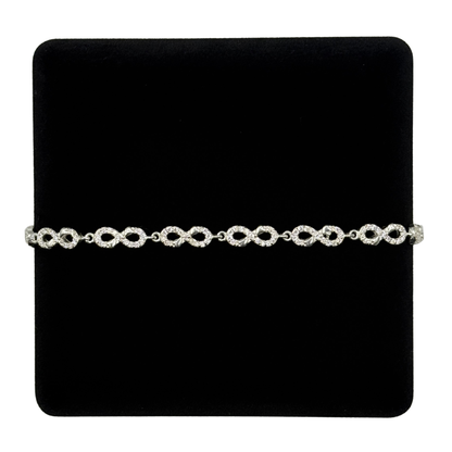 CZ CRUSTED INFINITY HEART BRACELET Oppulence