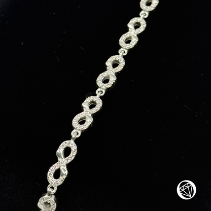 CZ CRUSTED INFINITY HEART BRACELET Oppulence