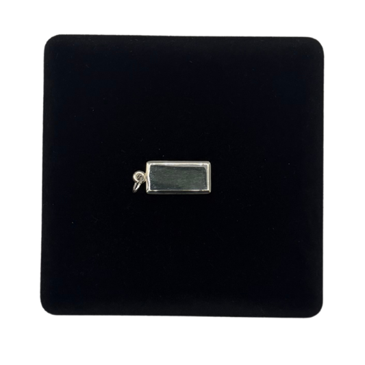 SILVER RECTANGLE DOG TAG PENDANT Oppulence