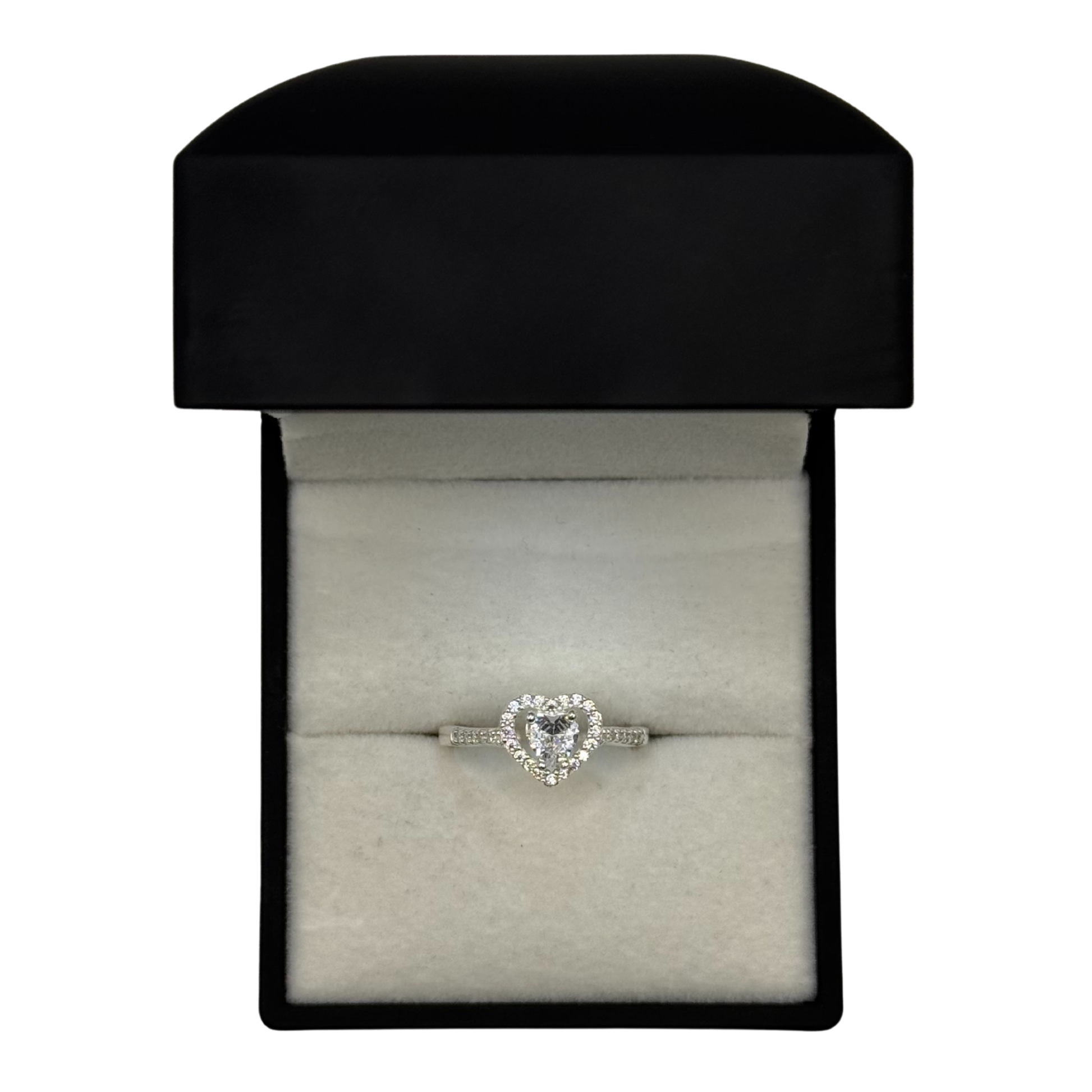 CZ HEART CRUSTED RING Oppulence