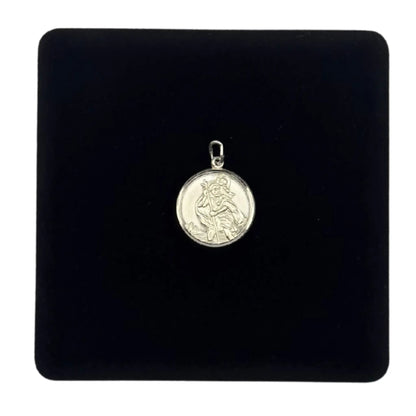 SILVER ST.CHRIS OVAL 20MM PENDANT Oppulence