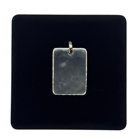 SILVER DOG TAG 35MM X 25MM PENDANT Oppulence