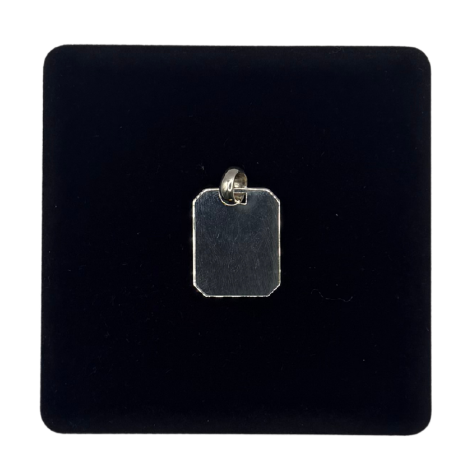 SILVER DOG TAG 25MM X 20MM RECT PENDANT Oppulence