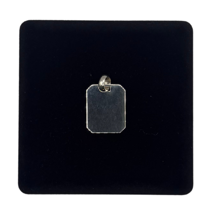 SILVER DOG TAG 25MM X 20MM RECT PENDANT Oppulence