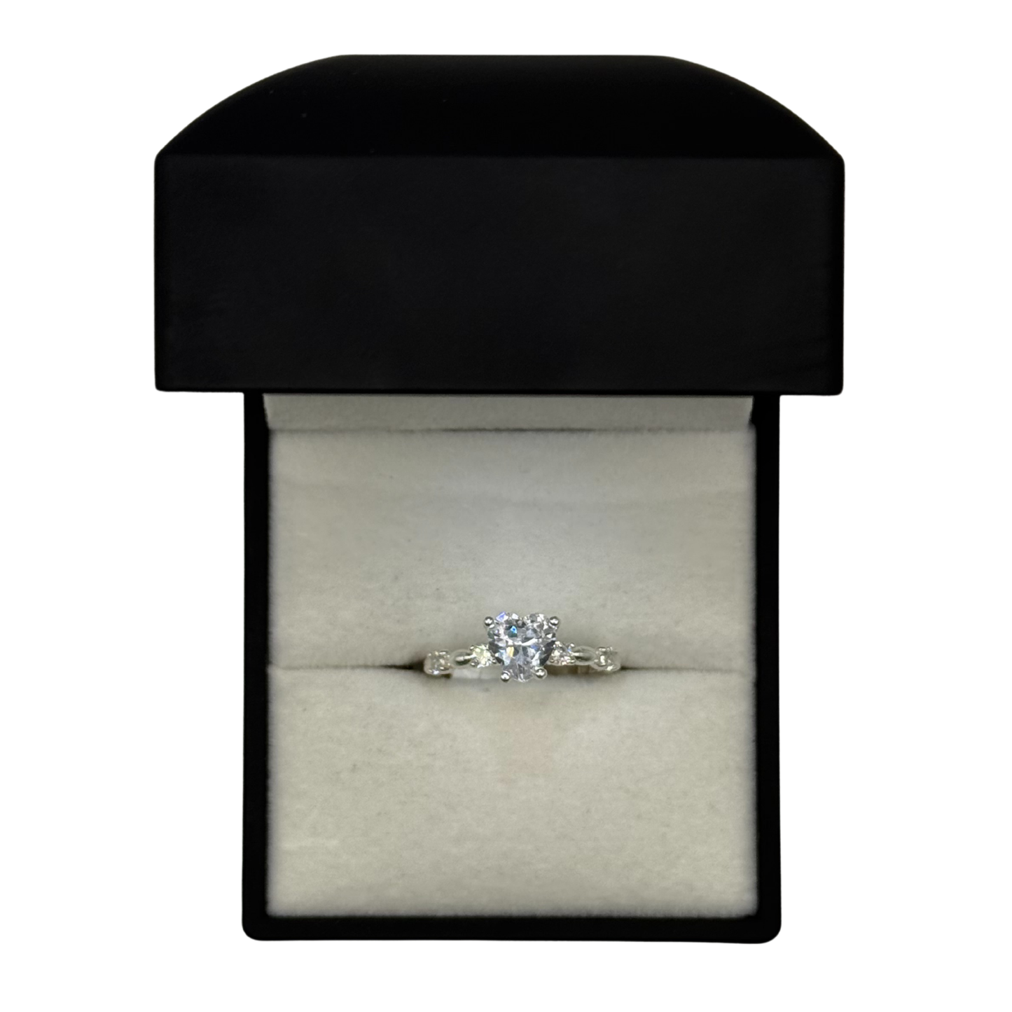 CZ Heart Cluster Ring Oppulence