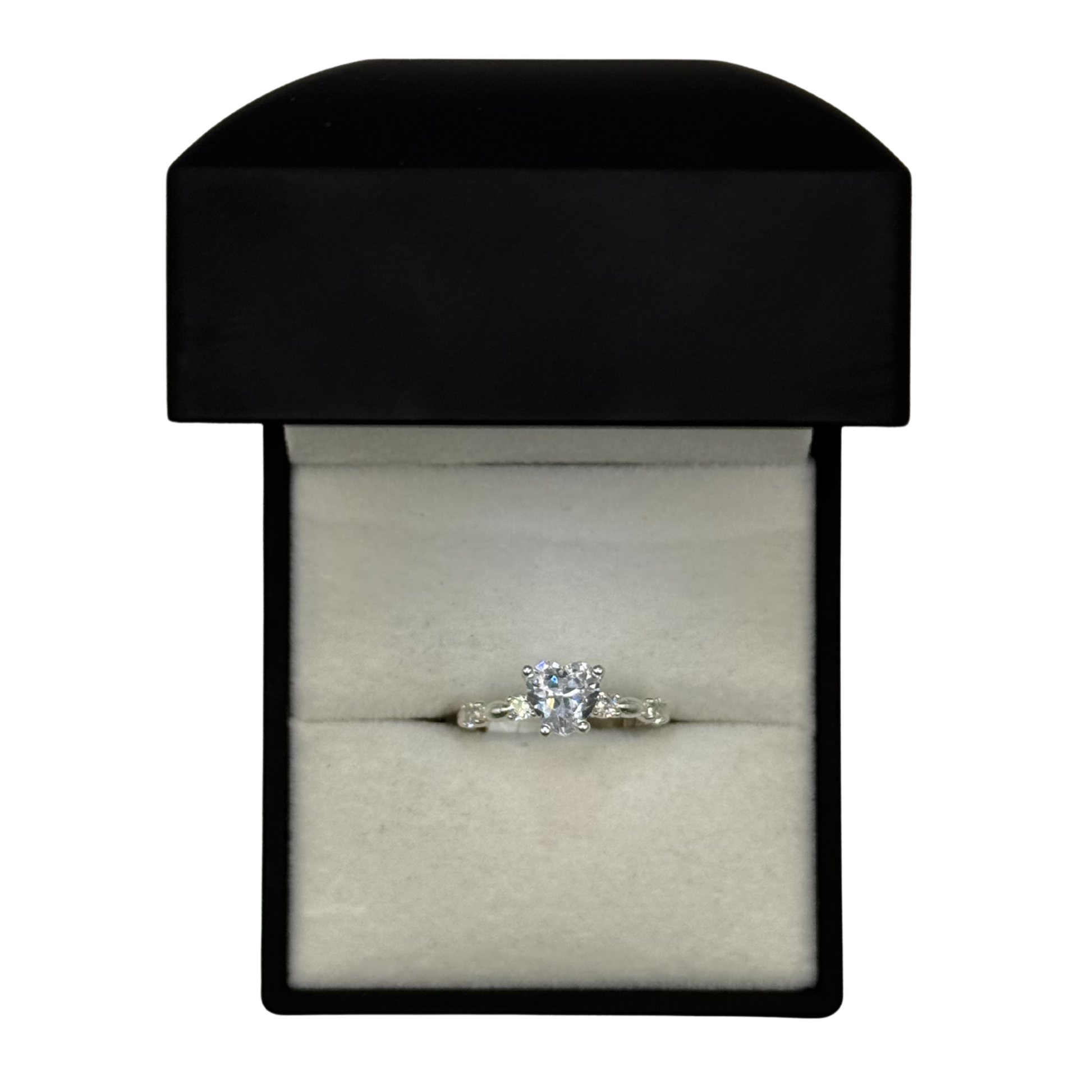 CZ Heart Cluster Ring Oppulence