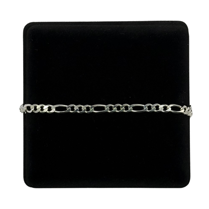 SILVER FIGARO 7" LARGE BRACELET Oppulence