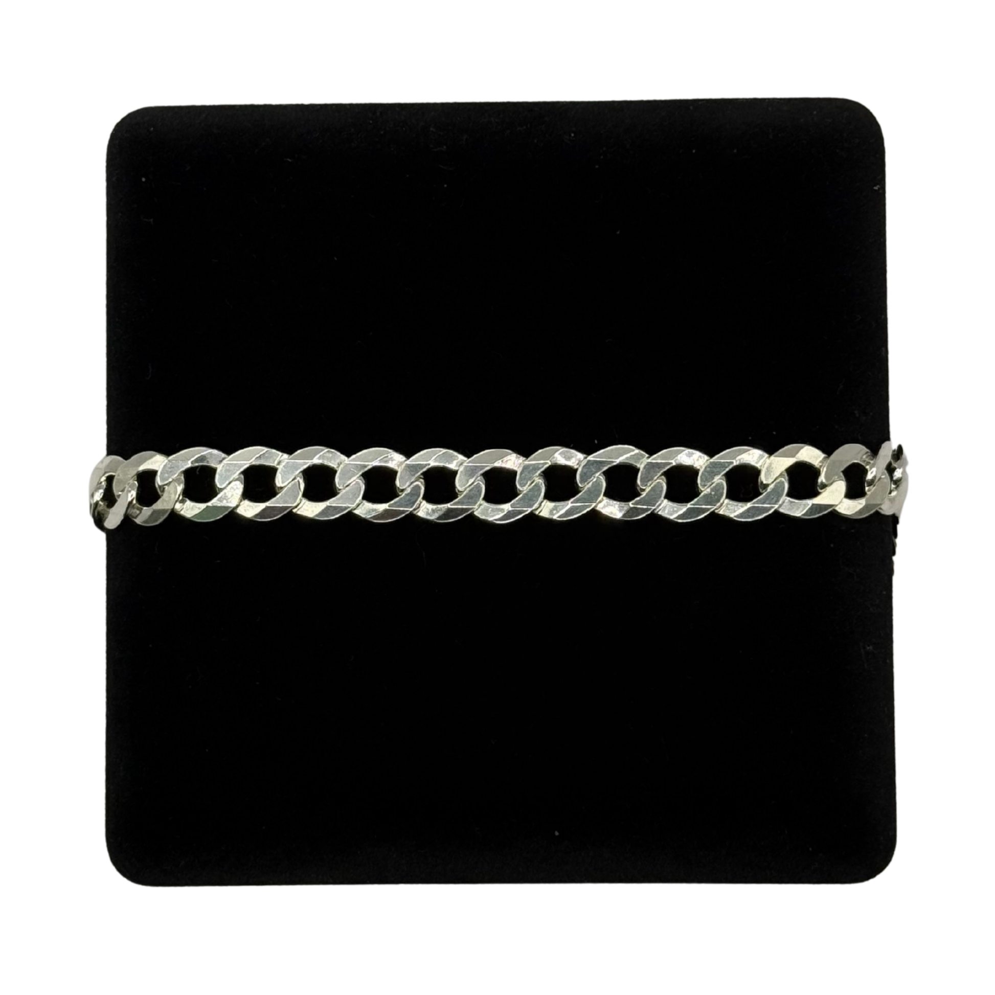 SILVER FILED 8.5" CURB BRACELET Oppulence