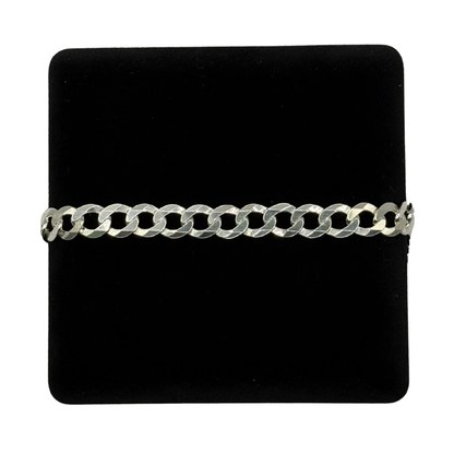 SILVER FILED 8.5" CURB BRACELET Oppulence