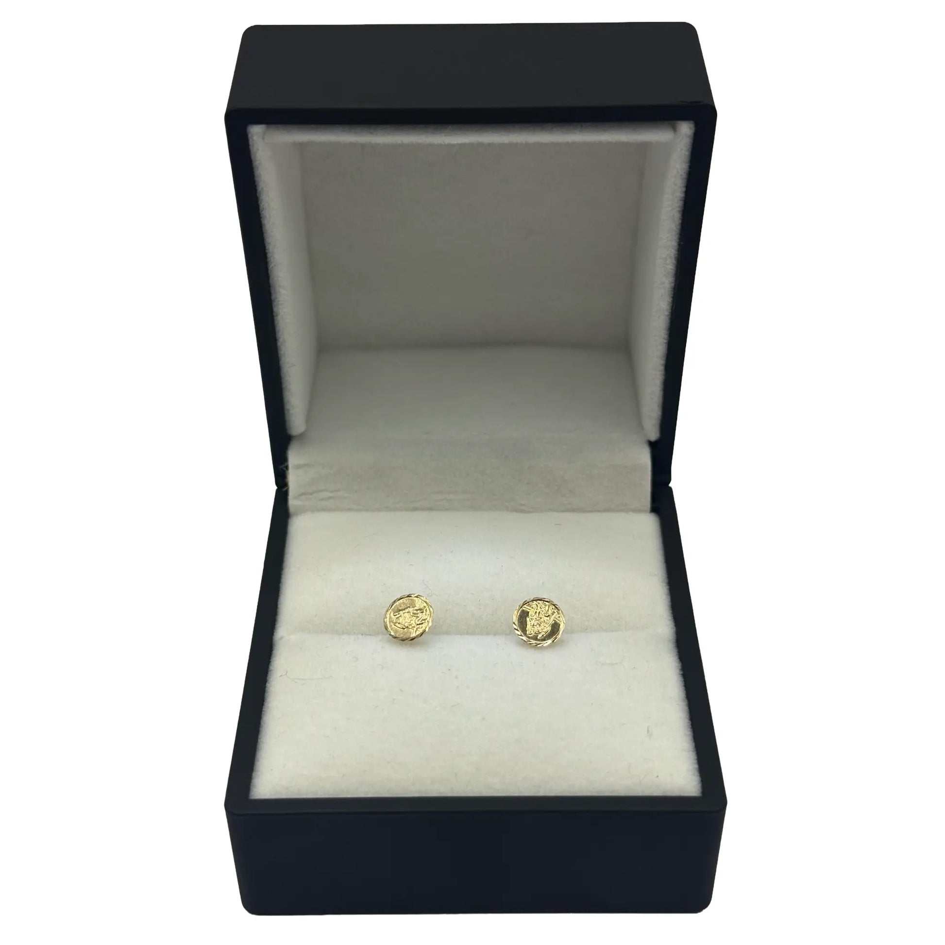 9CT 7MM GEORGE & DRAGON EARRINGS - Oppulence