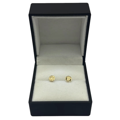 9CT 7MM GEORGE & DRAGON EARRINGS - Oppulence