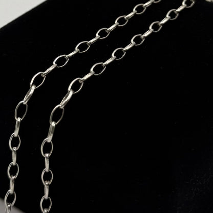 SILVER WIDE OVAL BELCHER 18" NECKLACE Oppulence
