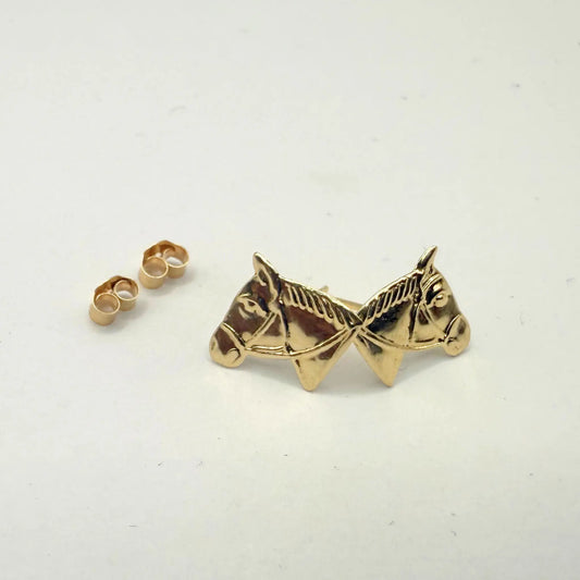 9CT HORSE HEAD EARRINGS Oppulence