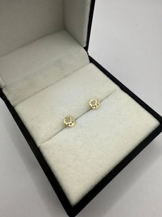 9CT PAW PRINT EARRINGS 6MM Oppulence