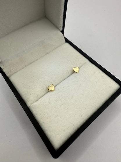 9CT 5MM HEART EARRINGS Oppulence