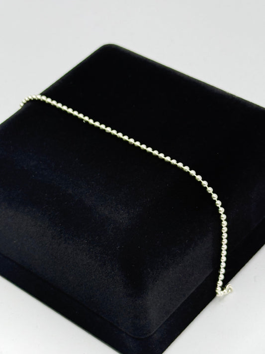 SILVER 2MM BEAD 7.5" BRACELET Oppulence