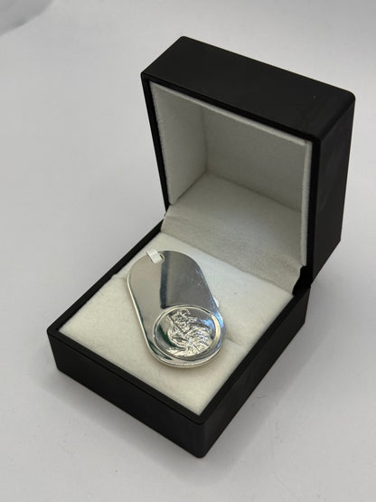 SILVER DOG TAG ST CHRISTOPHER PENDANT Oppulence
