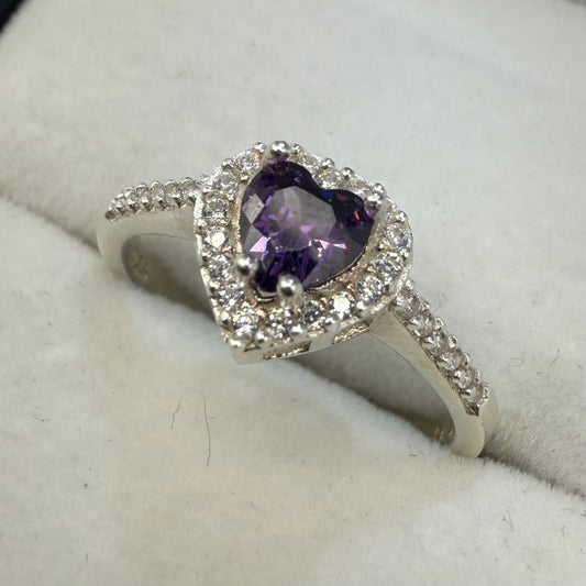 PURPLE HEART CZ DIAMOND RING Oppulence