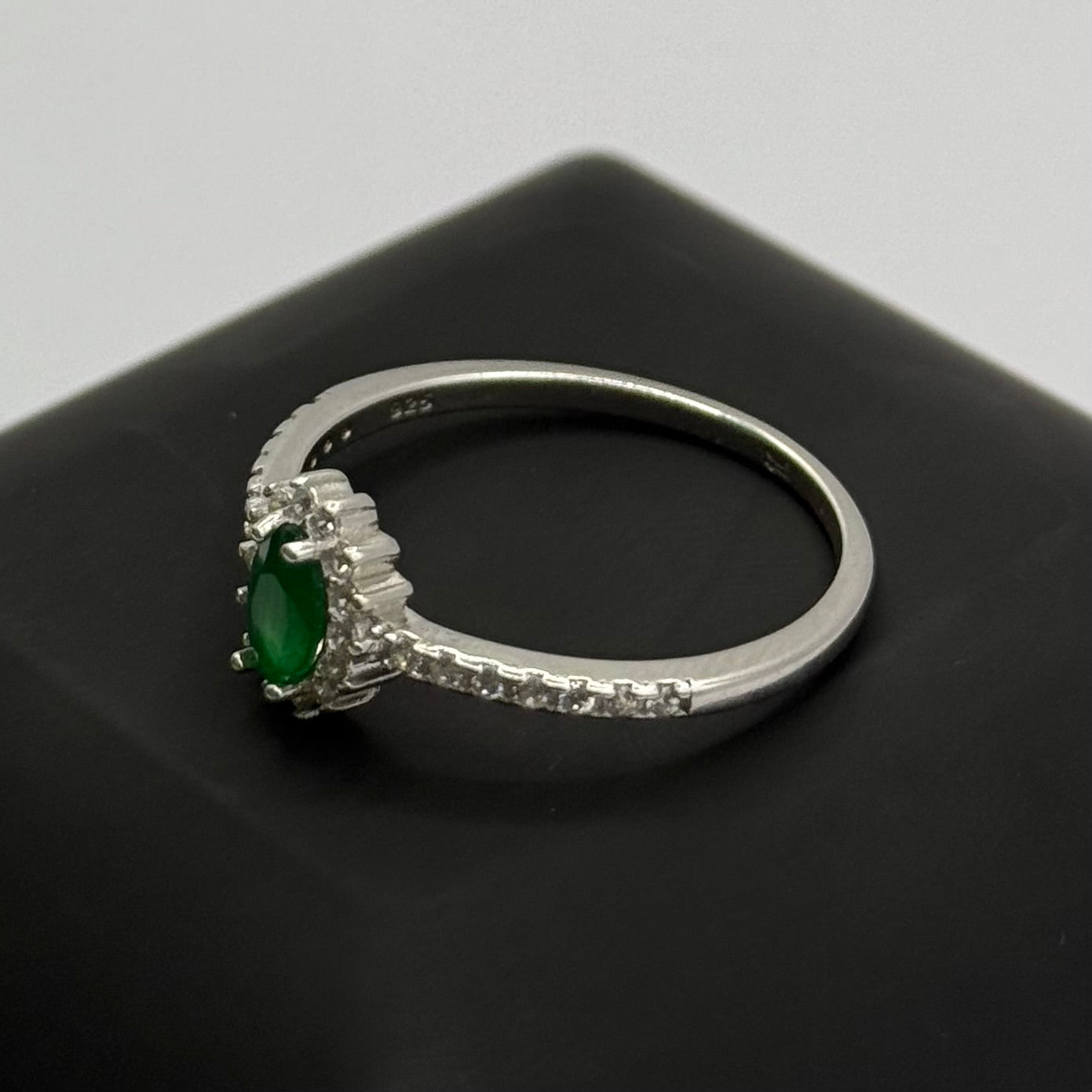 GREEN OPAL CZ DIAMOND STUDDED RING Oppulence