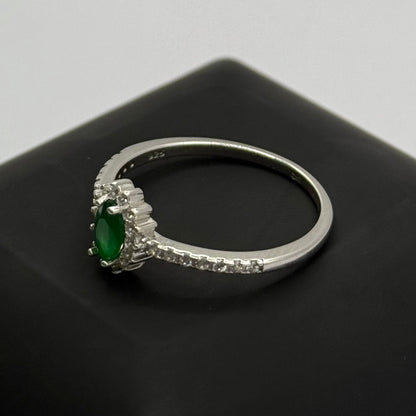 GREEN OPAL CZ DIAMOND STUDDED RING Oppulence