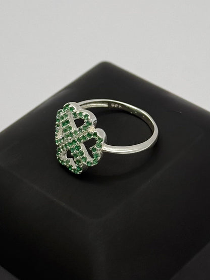 GREEN CLOVER CZ DIAMOND RING Oppulence