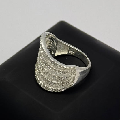 SILVER WAVE CZ RING Oppulence