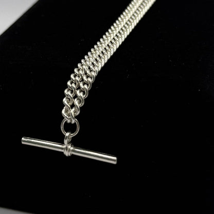 SILVER ALBERT ROUND CURB 18" NECKLACE Oppulence