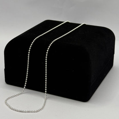SILVER BEAD CHAIN NECKLACE 18" Oppulence