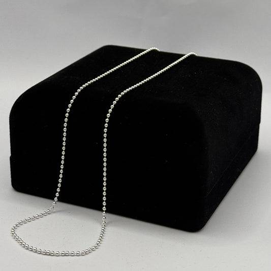 SILVER BEAD CHAIN NECKLACE 18" Oppulence