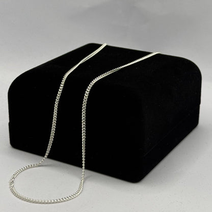 SILVER CURB FILED 18" NECKLACE Oppulence