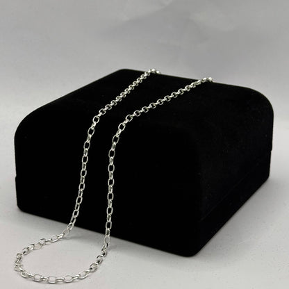 SILVER OVAL BELCHER 18" NECKLACE Oppulence